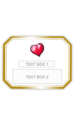 Gold Heart Personalized Wedding Wine Label